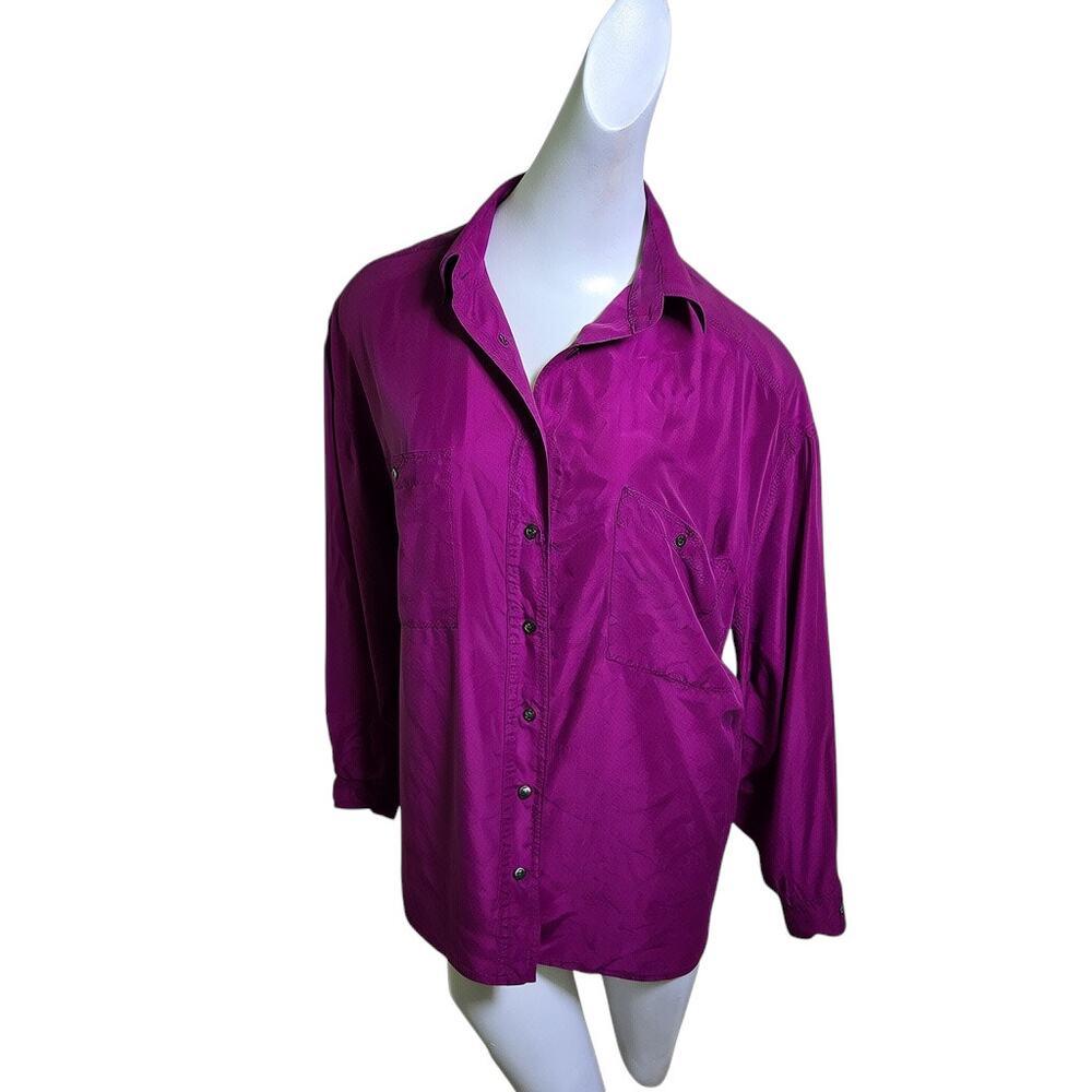 Vintage Express Compagnie Internationale Silk Blouse Purple